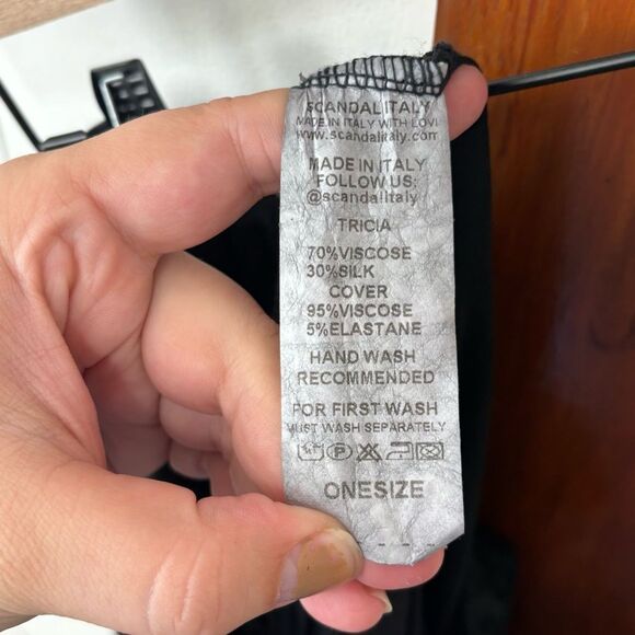 Scandal Italy Silk Viscose  “Free Pants” Black One Size - Picture 5 of 5